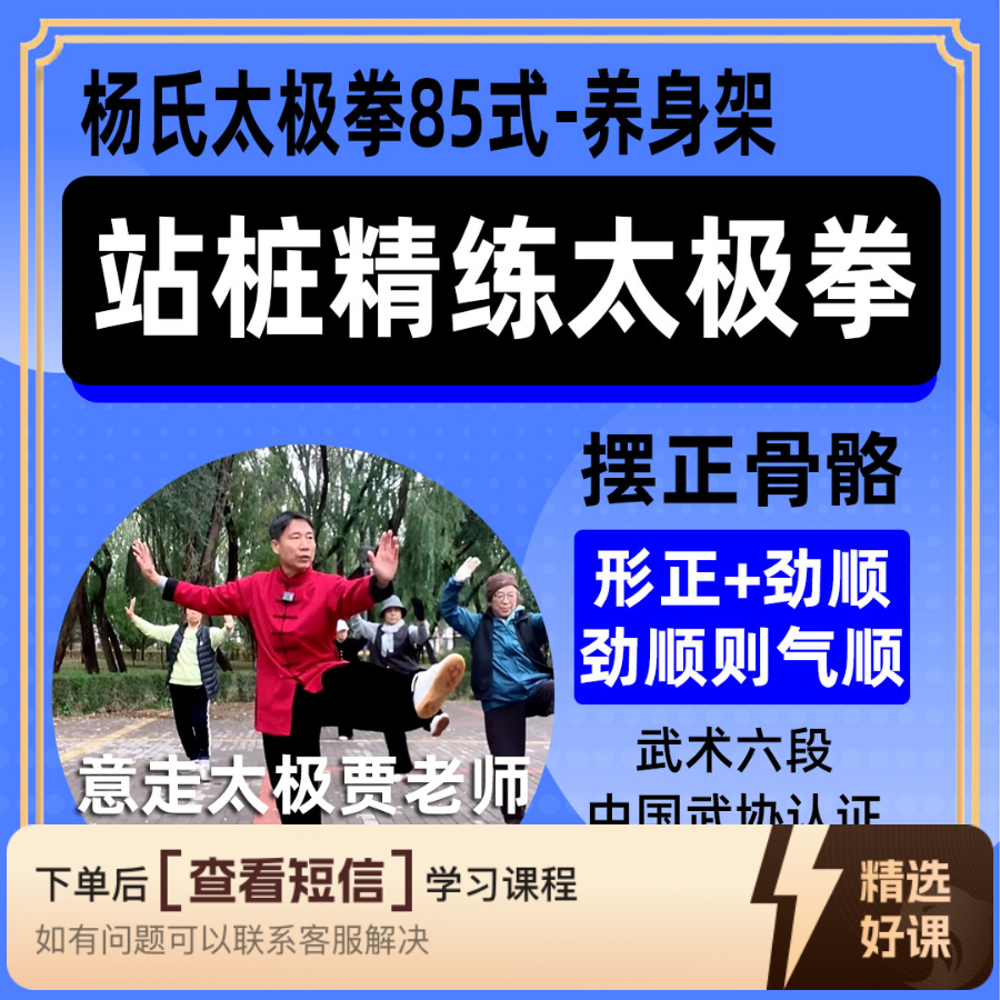 意走太极贾老师课程杨氏太极拳85式入门到精通知识服务读书卡
