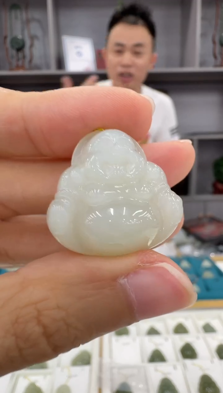 颈饰未镶嵌和田玉佛公配绳