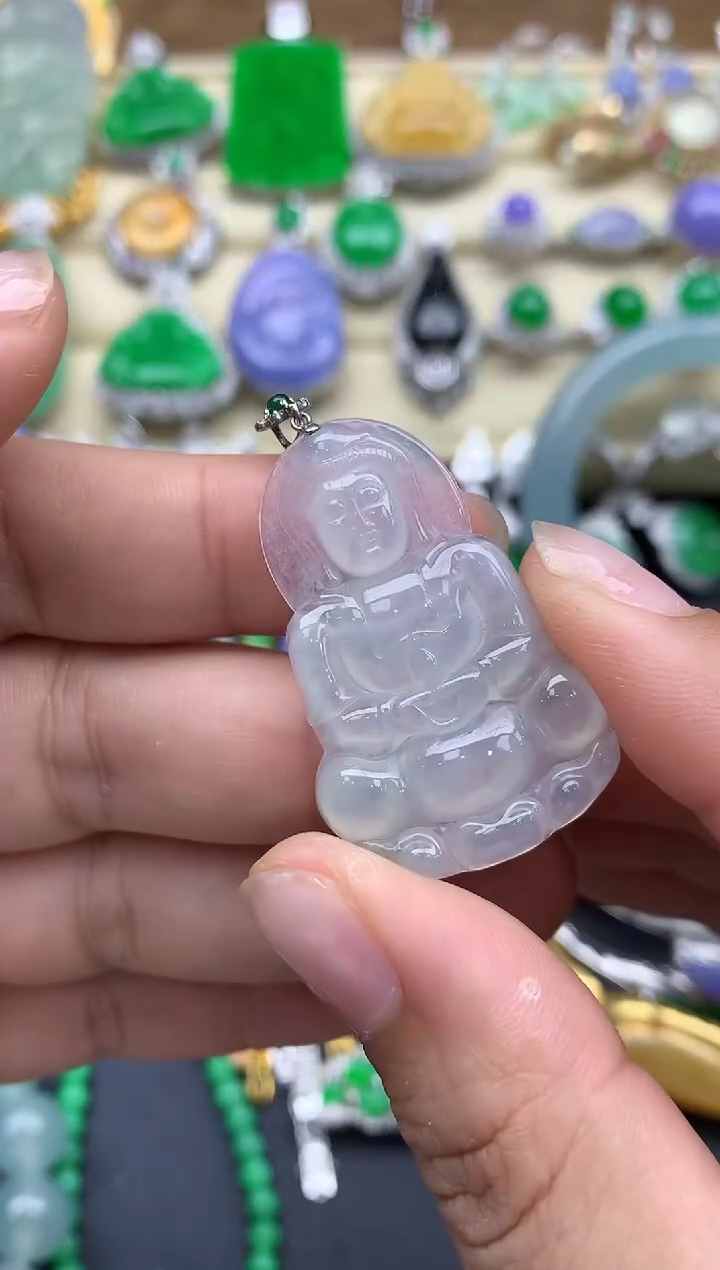 翡翠18K金镶嵌颈饰381-春日珠宝