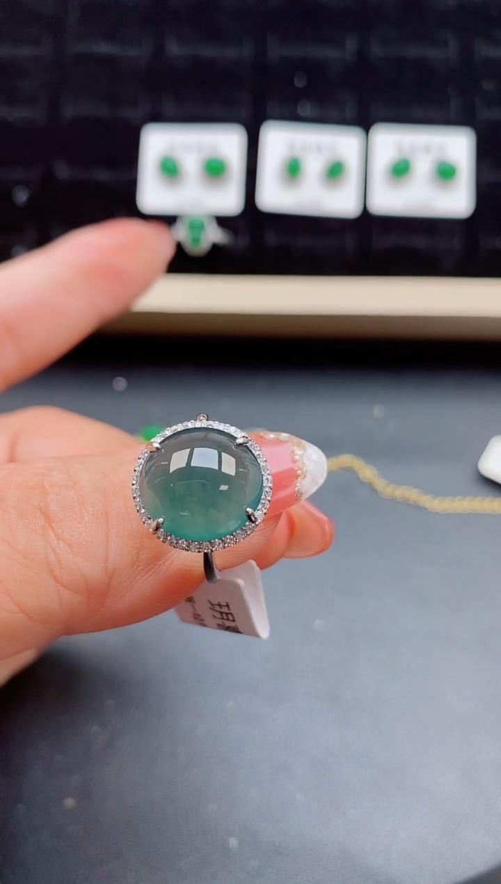 【闪购商品】翡翠戒指银S925镶嵌12121