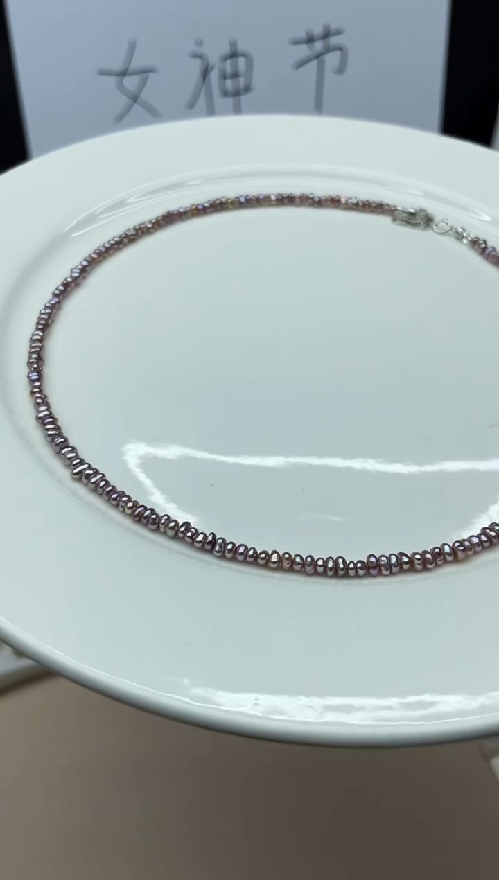 【闪购商品】淡水珍珠颈饰银S925镶嵌项链