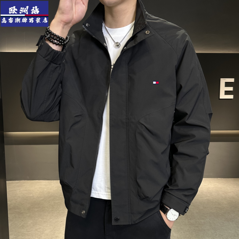 正品Tommy汤米春秋男士夹克立领中青年时尚休闲运动防风男款外套