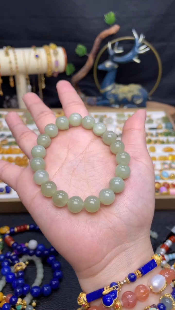 【闪购商品】和田玉手串未镶嵌9-10mm单圈多样性发货