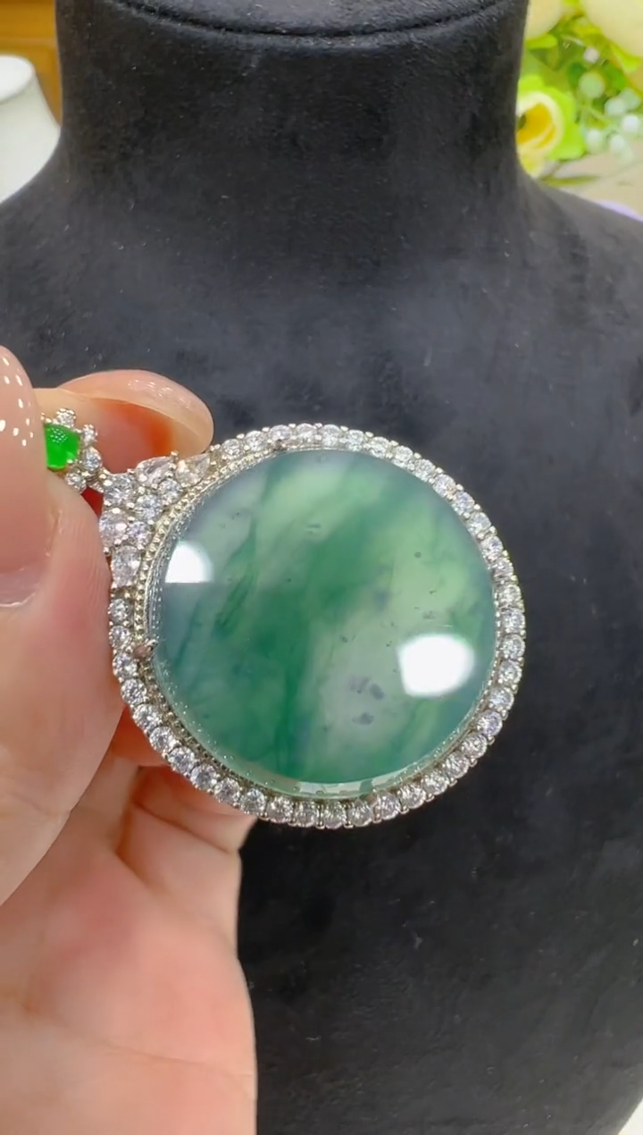 吊坠(不含链)银S925镶嵌翡翠多样性团购发货一件