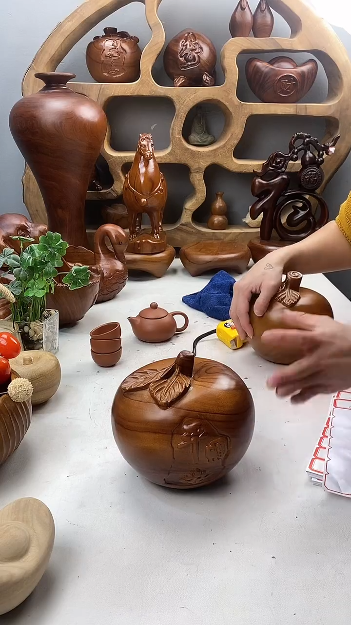 香樟木家****心A18香樟木刻字大苹果/尺寸