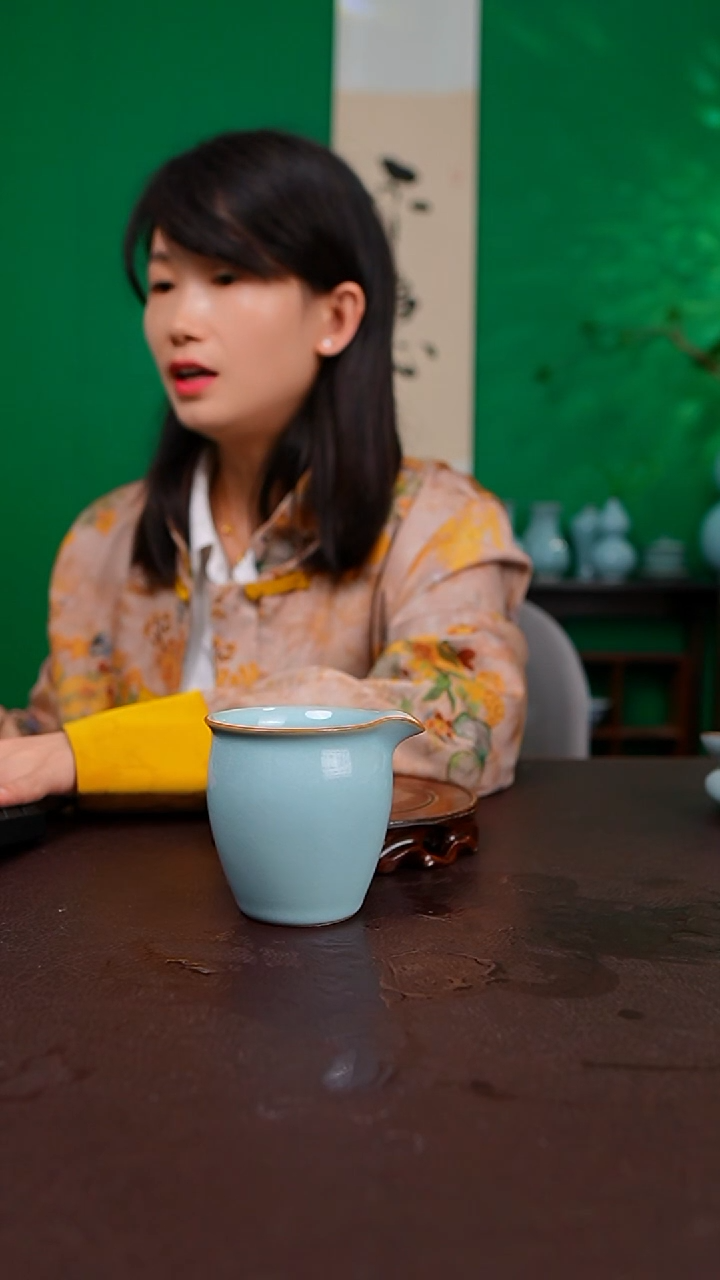一级天青新品铜口束腰公道杯