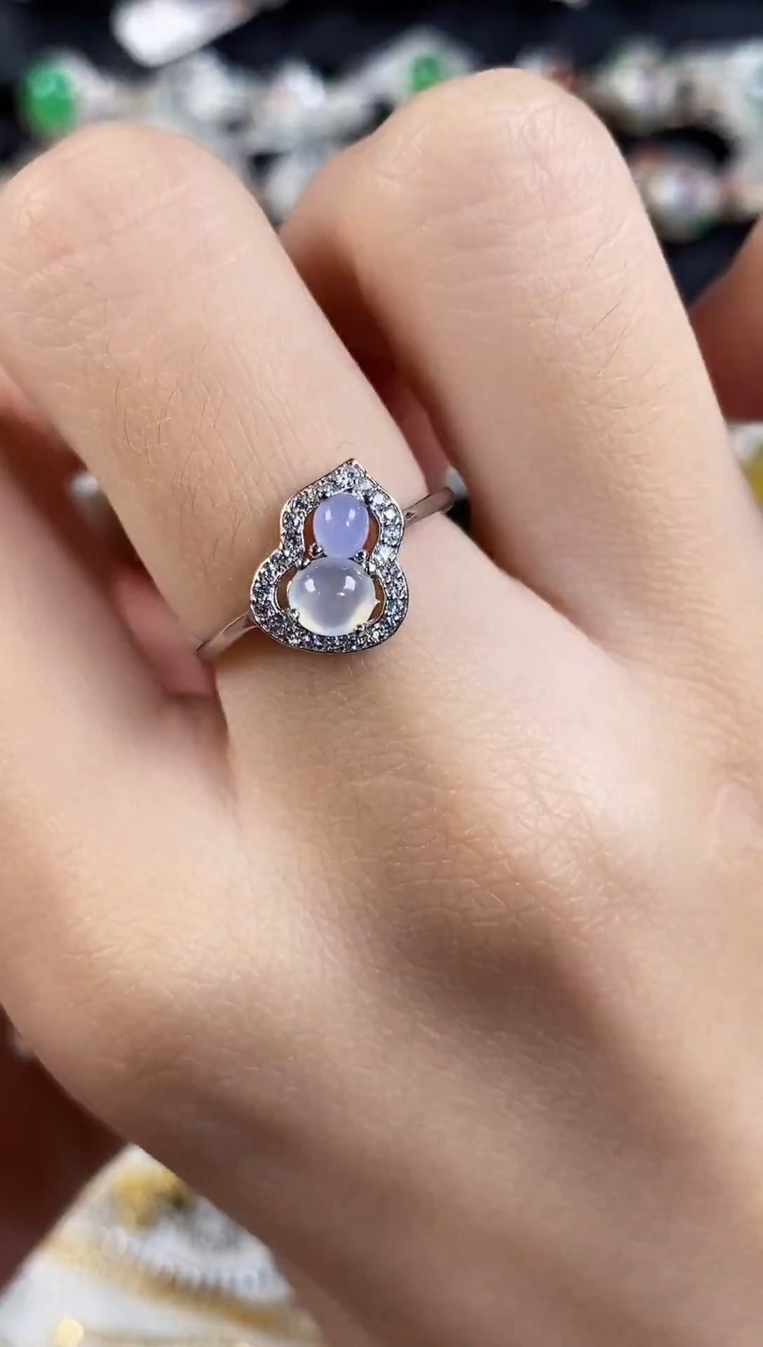 银S925镶嵌戒指翡翠 天然A货翡翠28