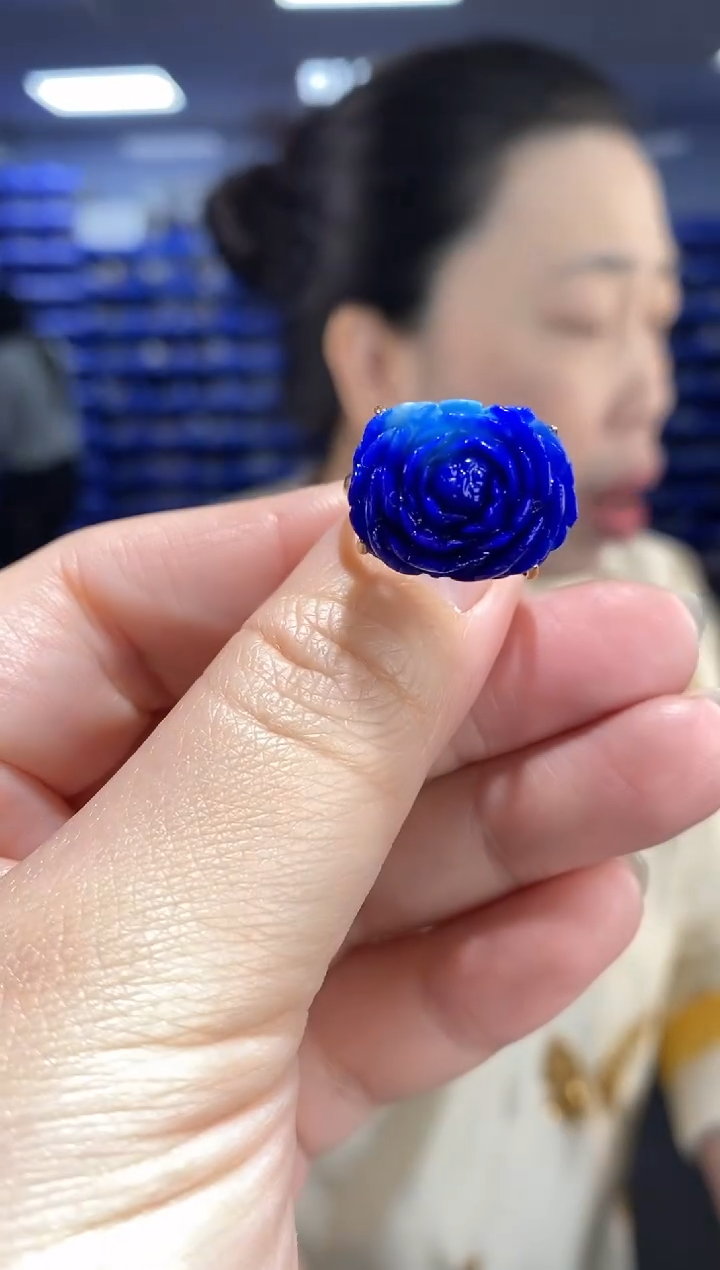 银S925镶嵌青金石戒指如**聞JZ3677