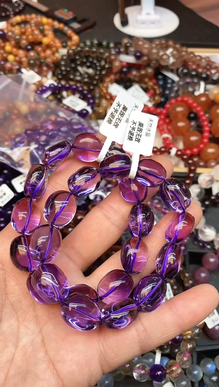 【闪购商品】水晶手链未镶嵌b62 糖豆紫水晶 多样性发其一