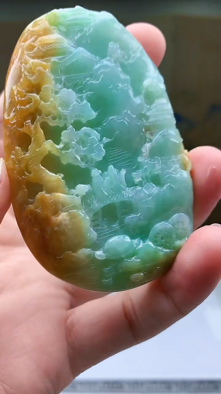 【闪购商品】定制翡翠未镶嵌4969bb-毛货挂件164