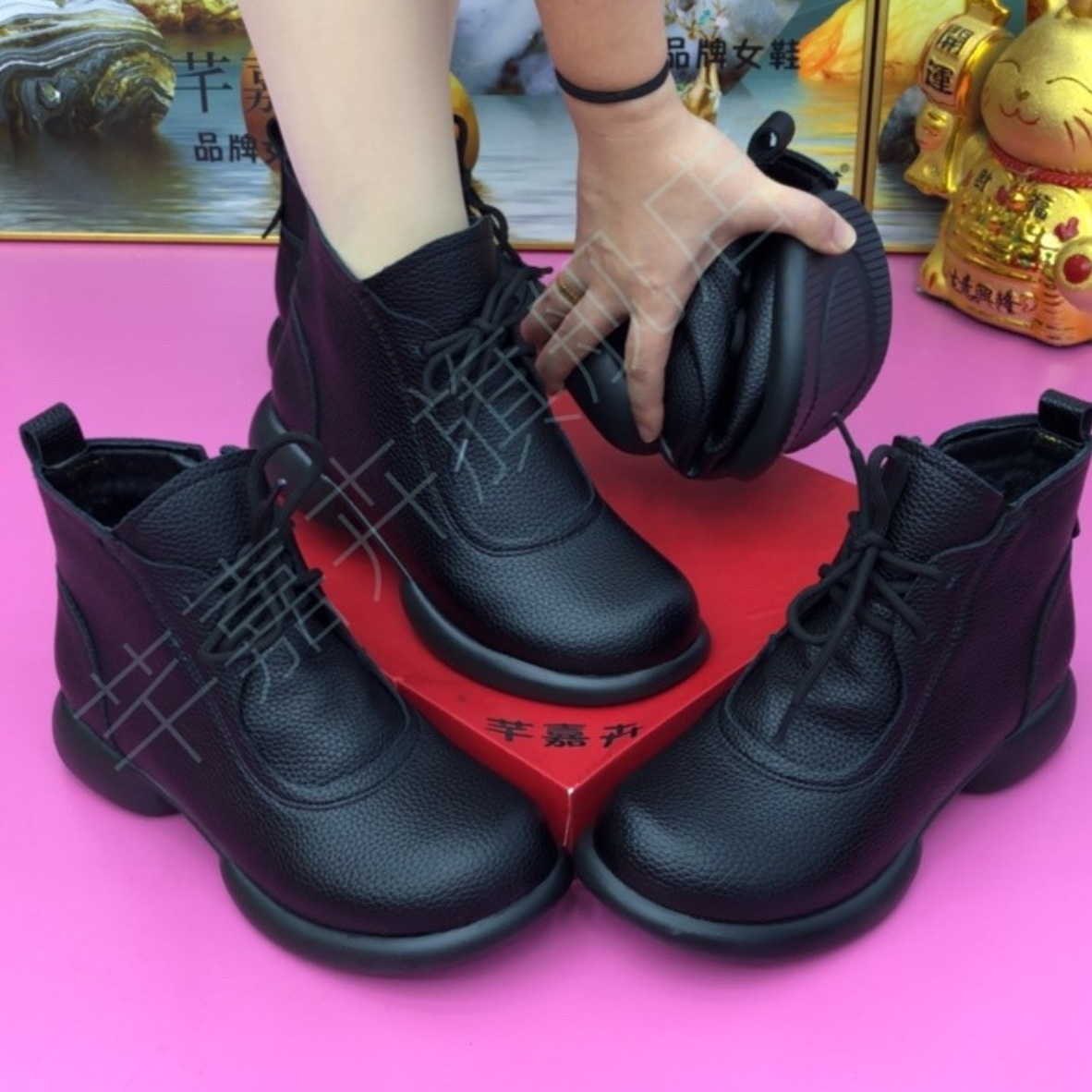 【运费险-星】加绒短靴显瘦气质防滑休闲短靴中老年妈妈时尚靴子901