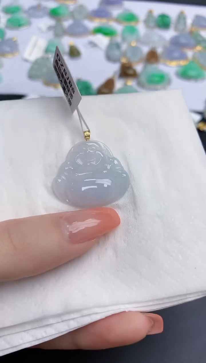 【闪购商品】翡翠颈饰18K金镶嵌天然缅甸翡翠A货