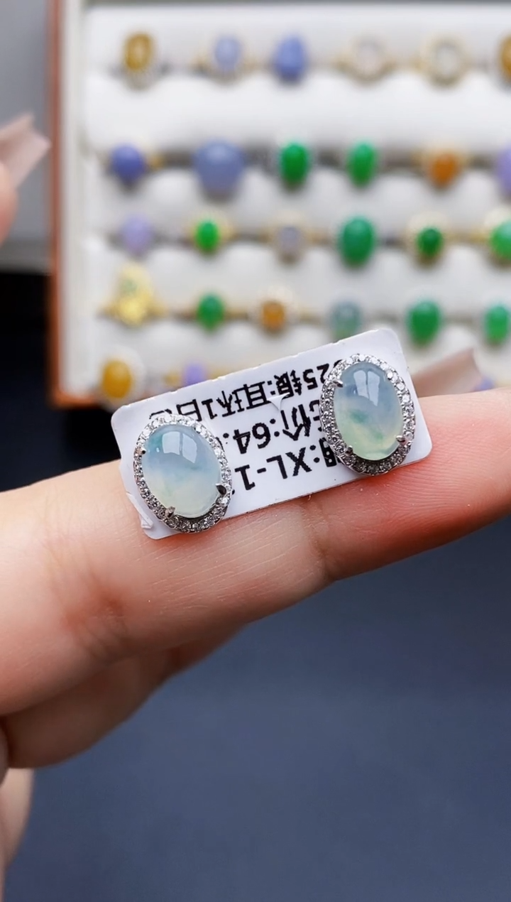 银S925镶嵌戒指翡翠0245