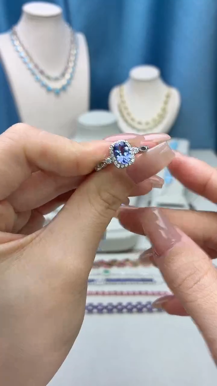 银S925镶嵌戒指坦桑石211BJ1209产品一个（多样性）