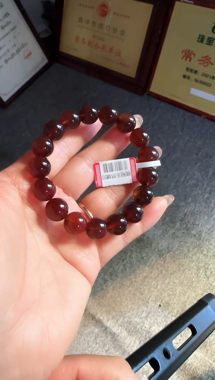 手串琥珀未镶嵌浅*#36缅甸琥珀紫罗兰手串12mm