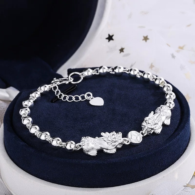 【K】足银手链 双貔貅手链 SL0081