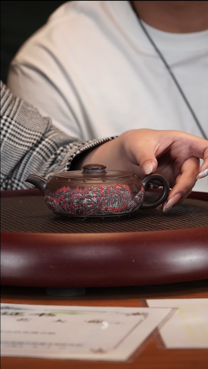 【闪购商品】紫砂茶壶1-55 JY盘鼓紫泥210cc