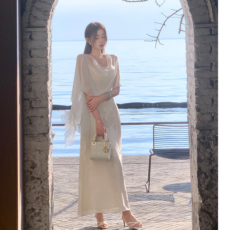新中式国风EIA一尧【白玉兰】温柔气质提花吊带连衣裙女早春+开衫