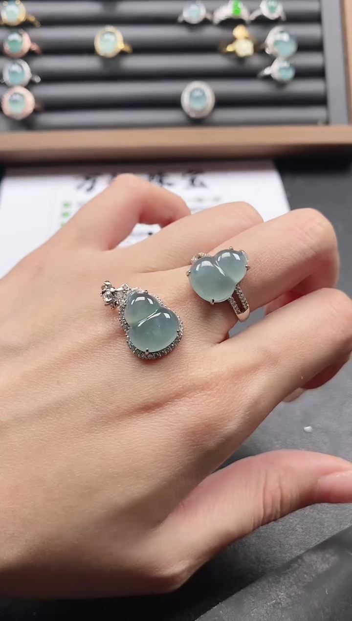 银S925镶嵌戒指翡翠51511