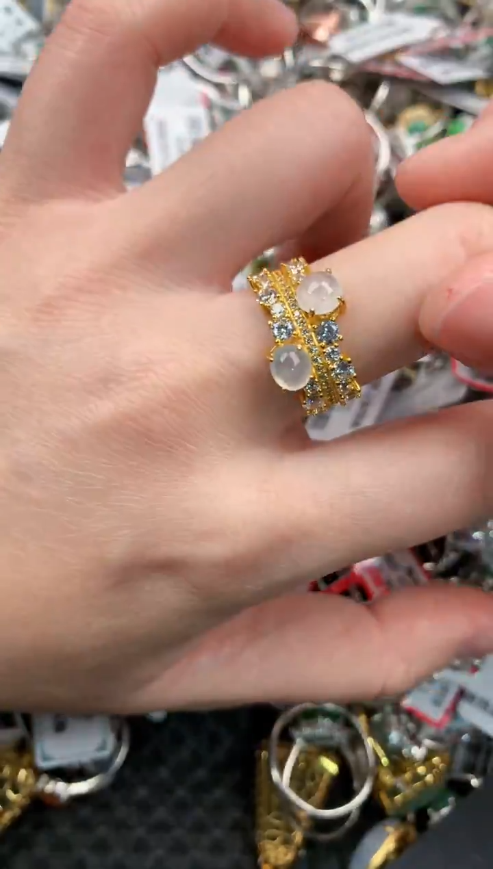 银S925镶嵌戒指翡翠444--2