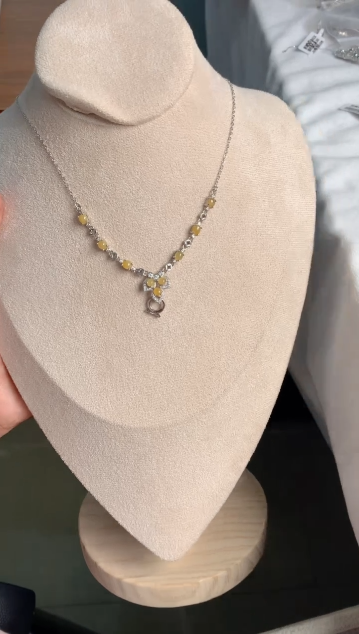 【闪购商品】翡翠项链银S925镶嵌3号