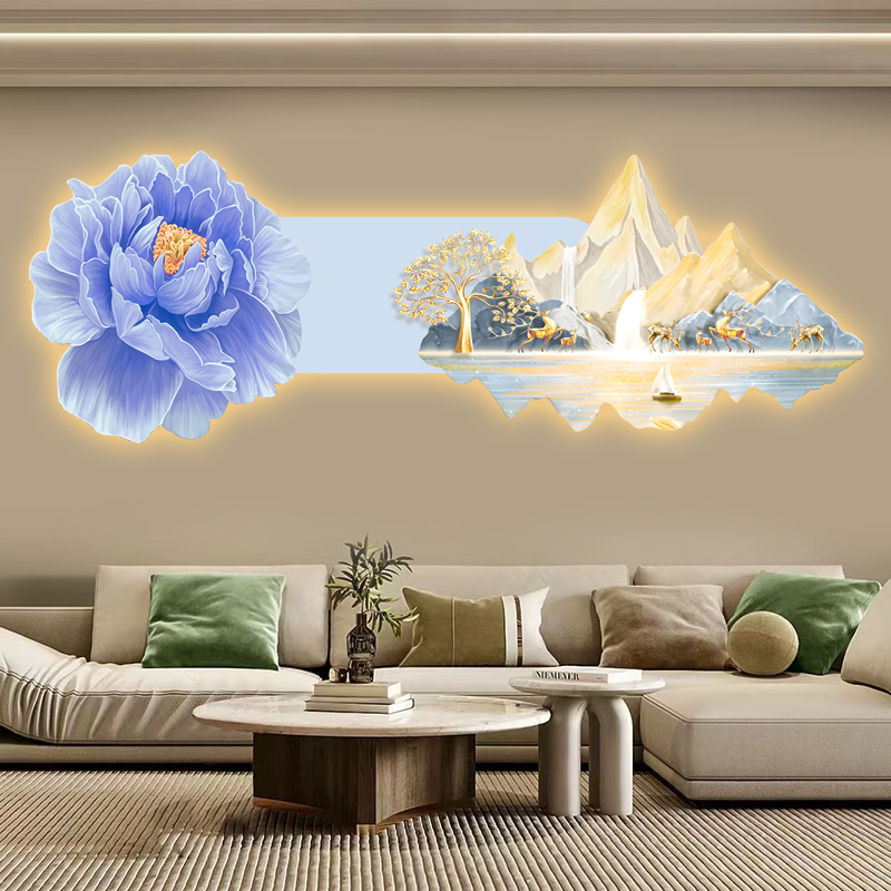 现代简约客厅装饰画北欧ins奶油风沙发背景墙挂画温馨花卉壁饰画
