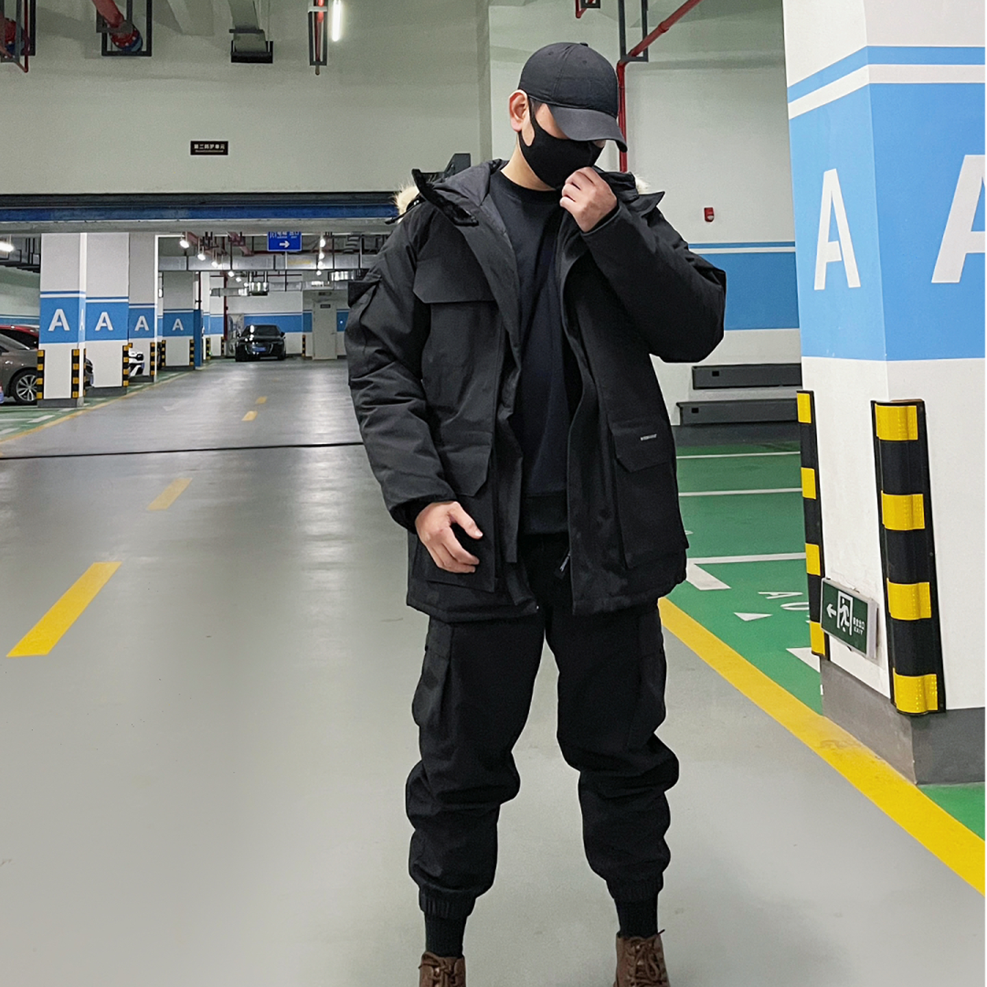 08远征系列男女同款防寒防风保暖毛领连帽羽绒服派克外套