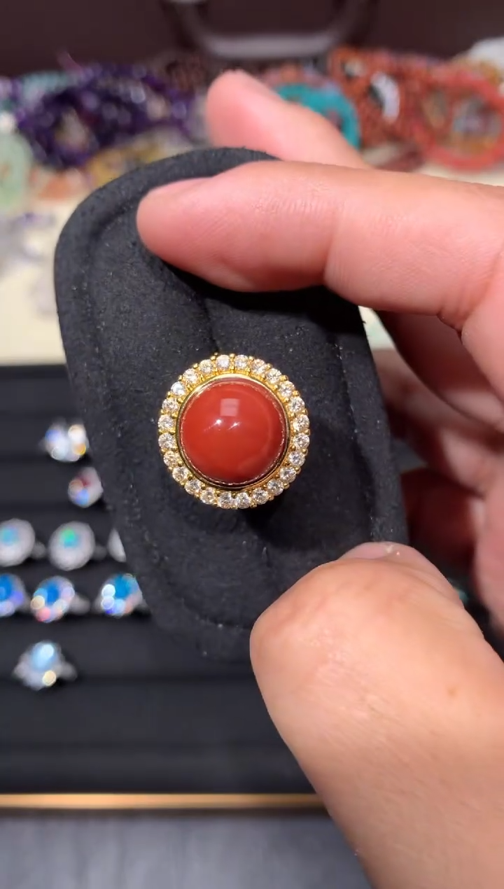 未镶嵌南红玛瑙戒指G57