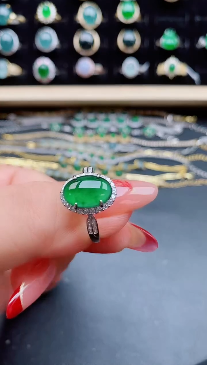 【闪购商品】翡翠戒指银S925镶嵌5085050