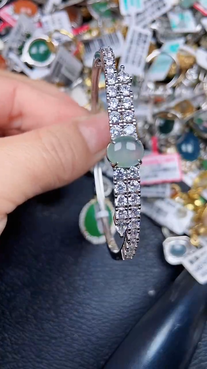 颈饰银S925镶嵌翡翠0095