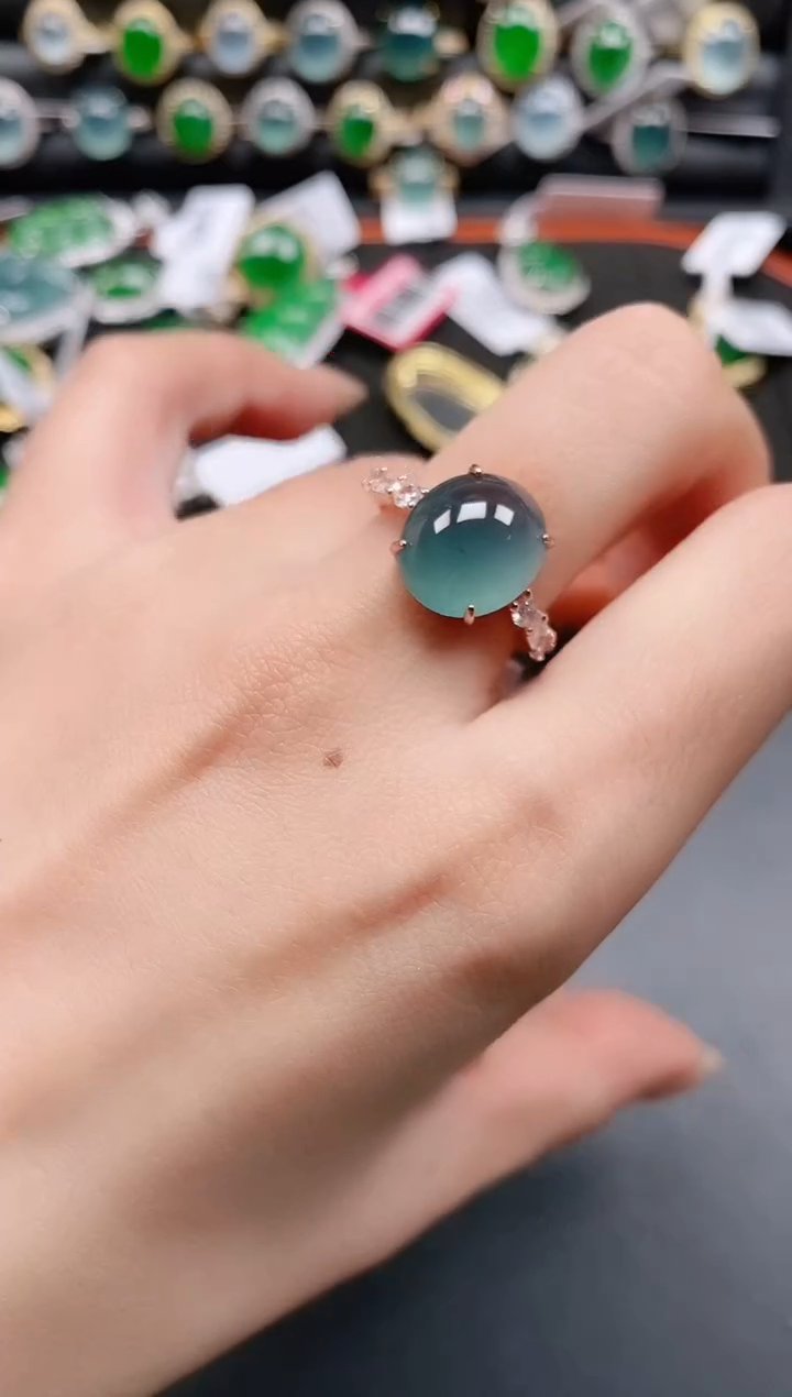 银S925镶嵌戒指翡翠111