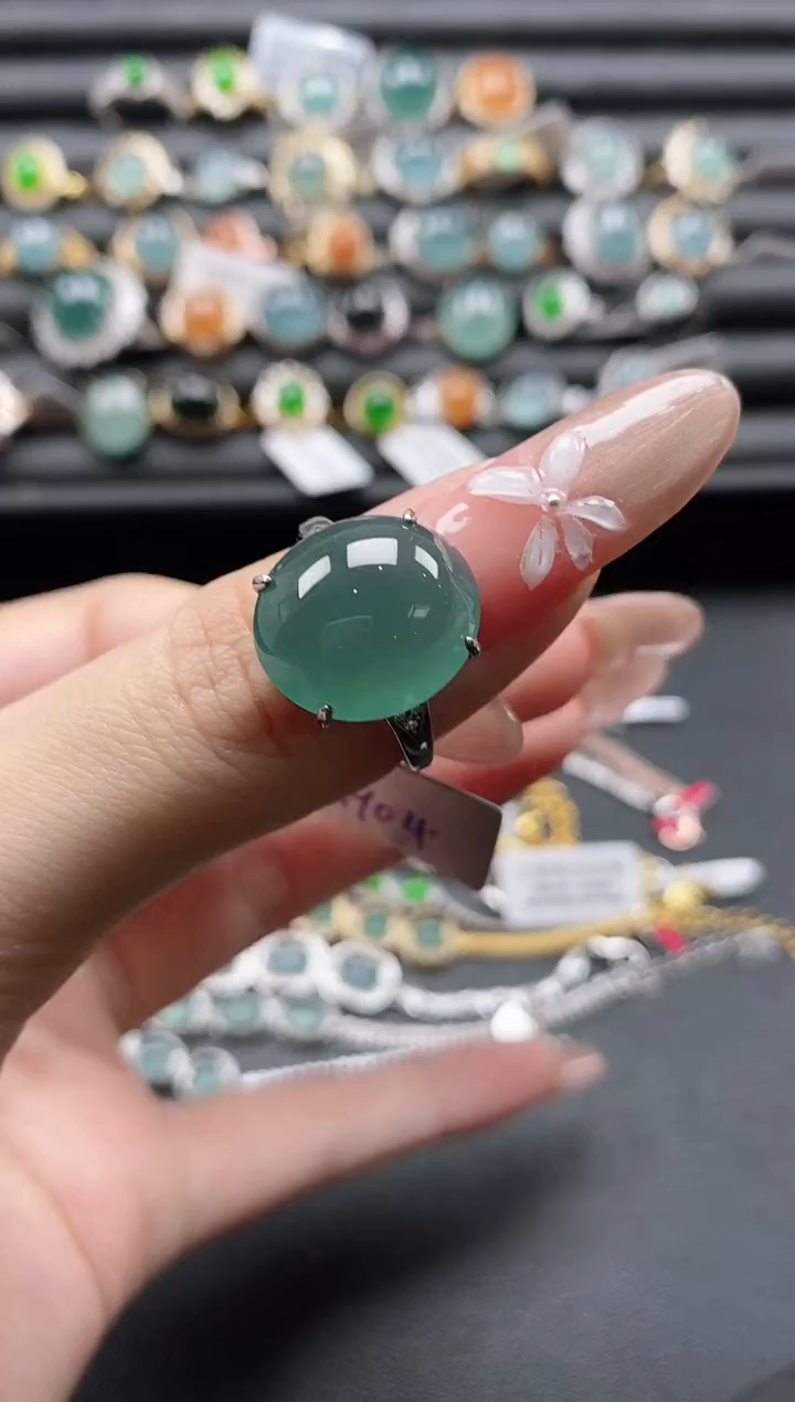 【闪购商品】翡翠戒指银S925镶嵌1111
