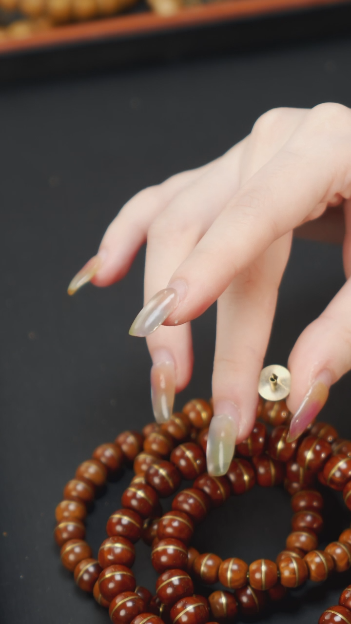 紫金鼠手串玖拾紫金鼠一线天*