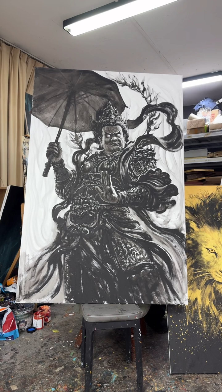 丙烯画阿*北北老师FO加框