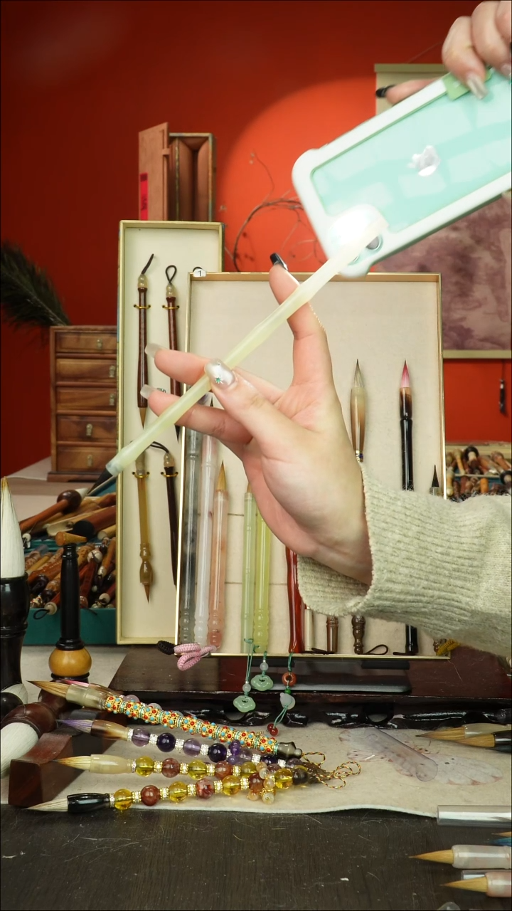 376号闪孤品高货毛笔链接 清水试笔 蘸墨不退