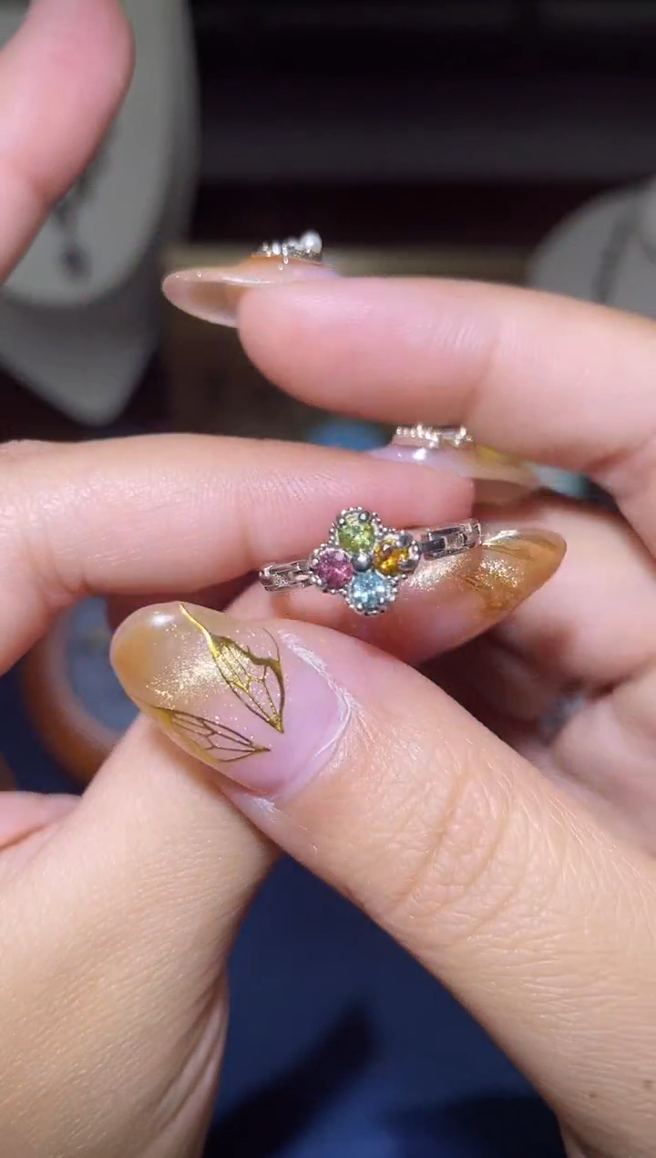 【闪购商品】碧玺戒指银S925镶嵌11111