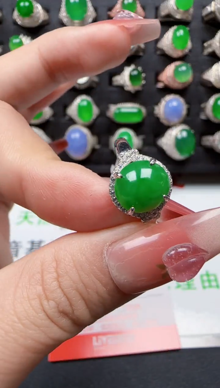 【闪购商品】翡翠戒指银S925镶嵌3224