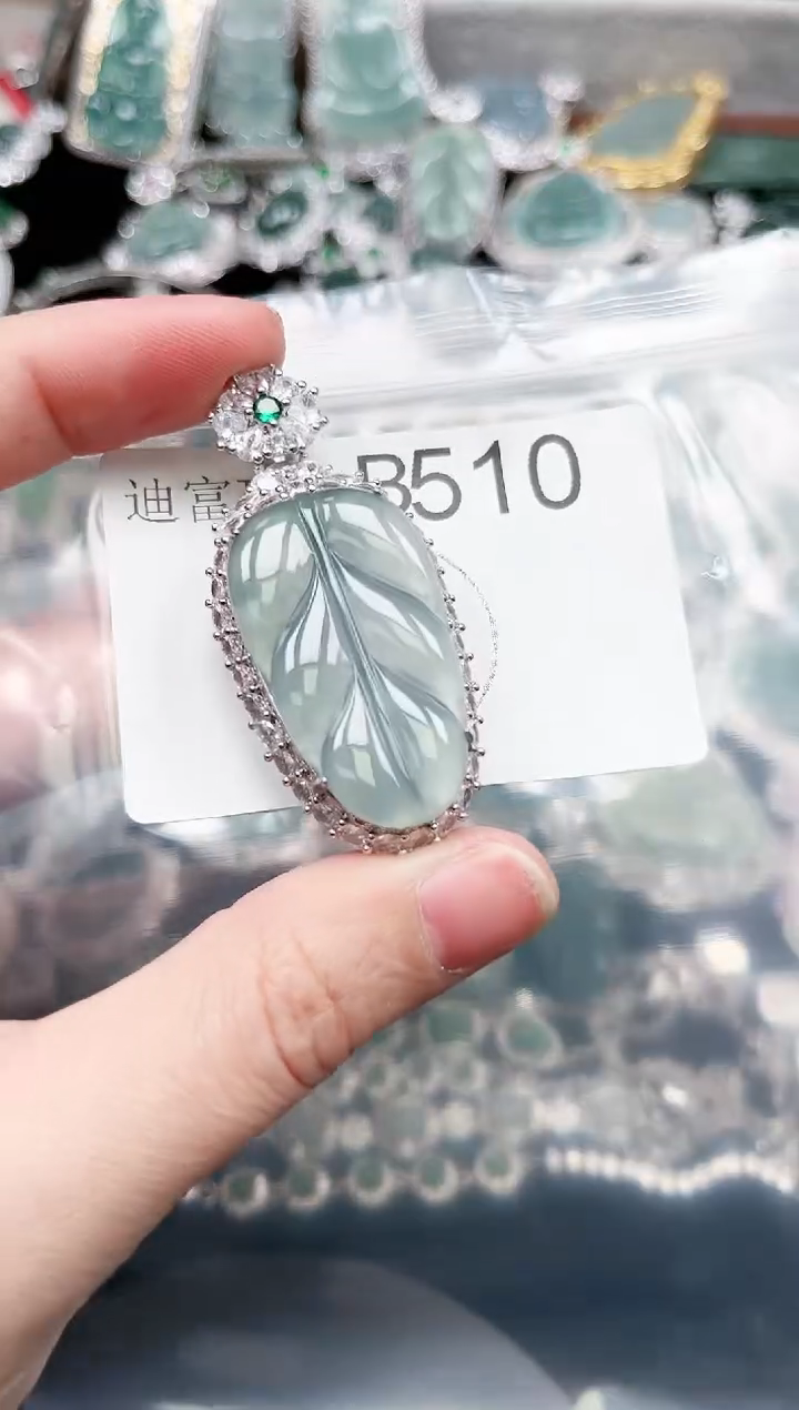 【闪购商品】翡翠颈饰未镶嵌赠皮绳510