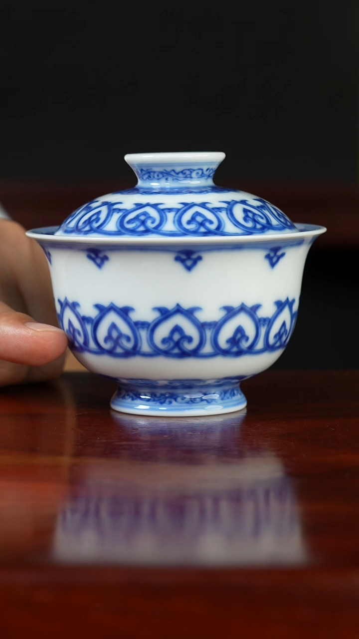 祖传窑真柴窑传承400年如意宝相二才盖碗