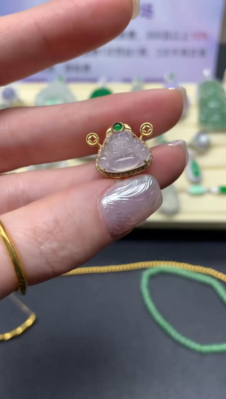 【闪购商品】翡翠吊坠(不含链)18K金镶嵌吊坠|1600