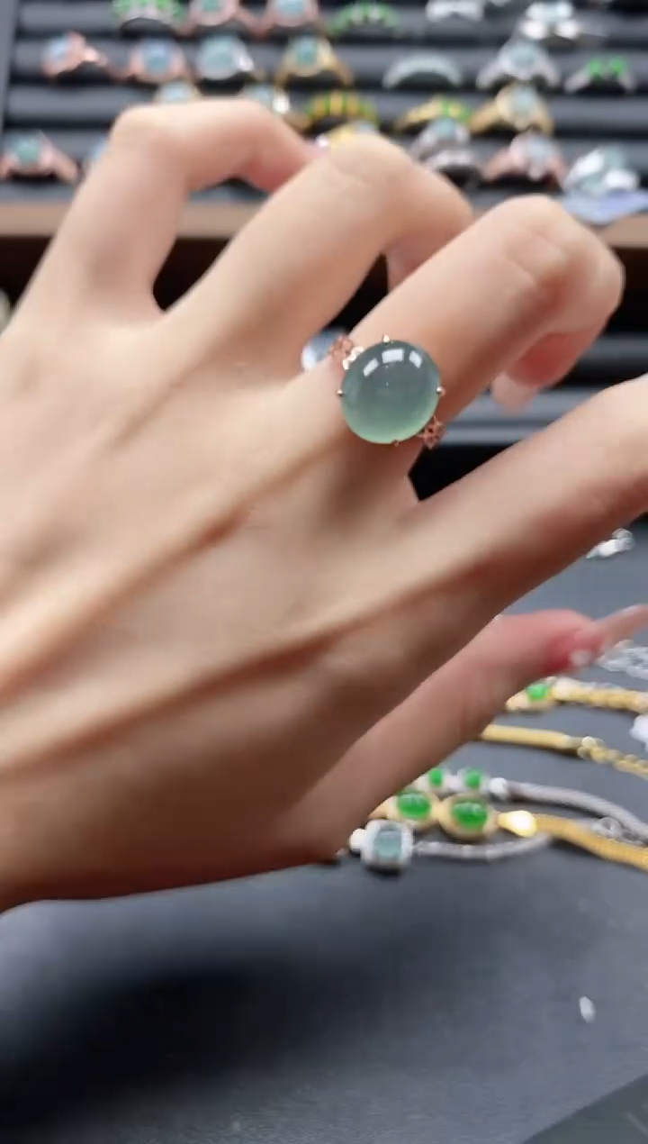 【闪购商品】翡翠戒指银S925镶嵌51151