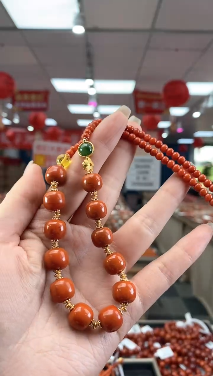 【闪购商品】南红玛瑙项链未镶嵌南红DIY项链/多样性发一件