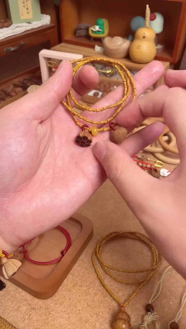 竹节手串一物一拍三圈福运连连加黄跑环