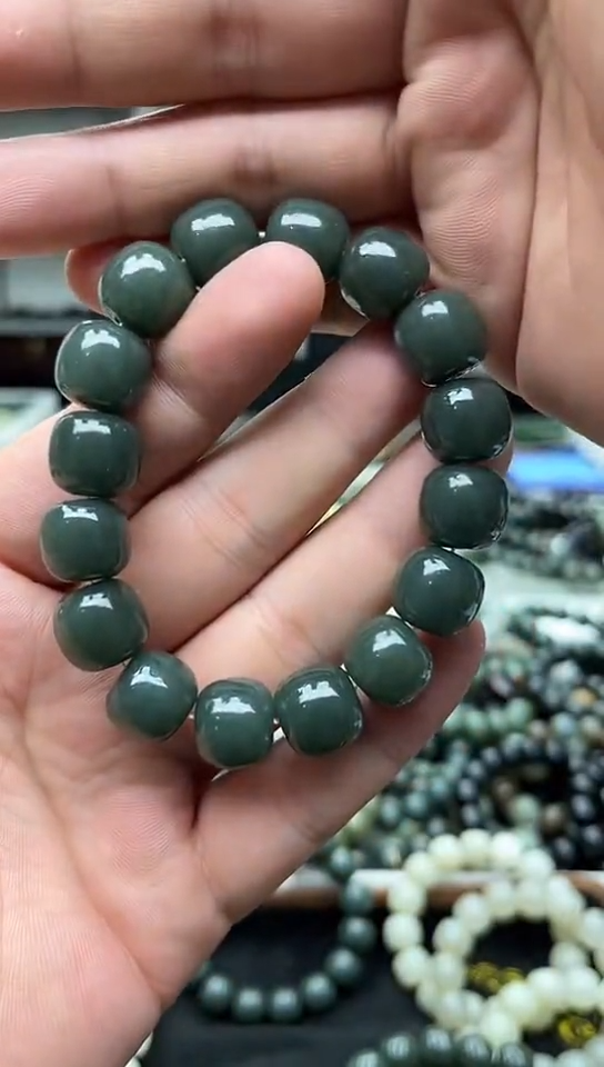 手串未镶嵌和田玉纯天然新疆且末蓝14