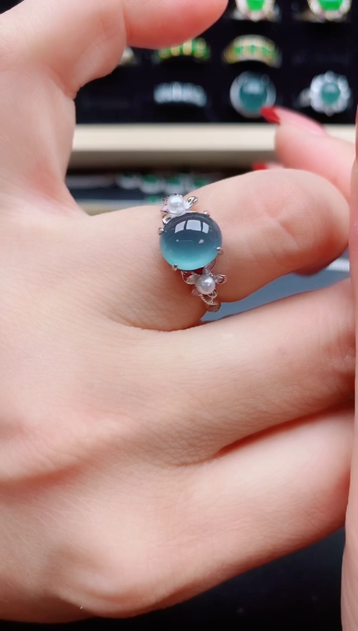 【闪购商品】翡翠戒指银S925镶嵌21321