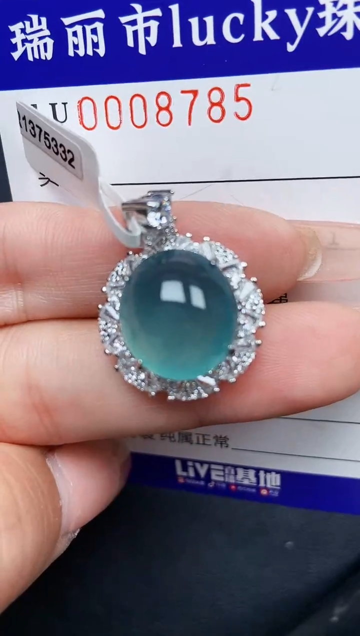 【闪购商品】翡翠颈饰银S925镶嵌8785
