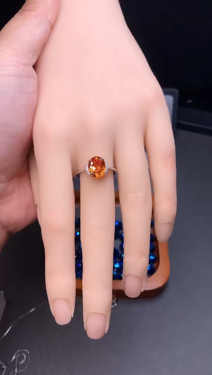 银S925镶嵌戒指碧玺111