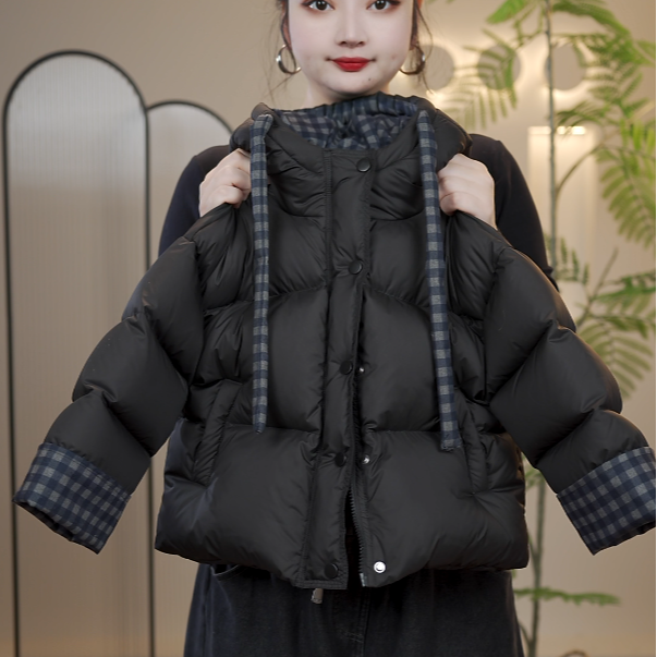 【小莉】【现货】2025款儿童韩版双倍充绒加厚连帽白鸭绒羽绒服8023