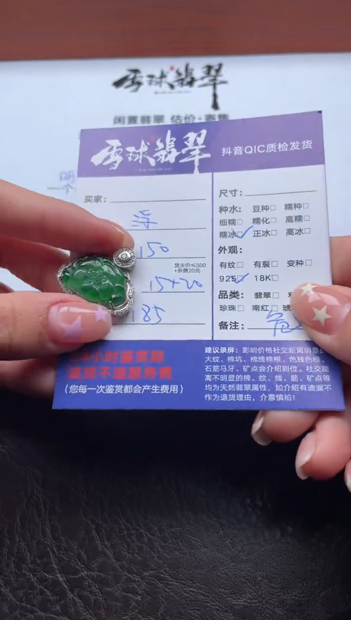 颈饰银S925镶嵌翡翠1785827019