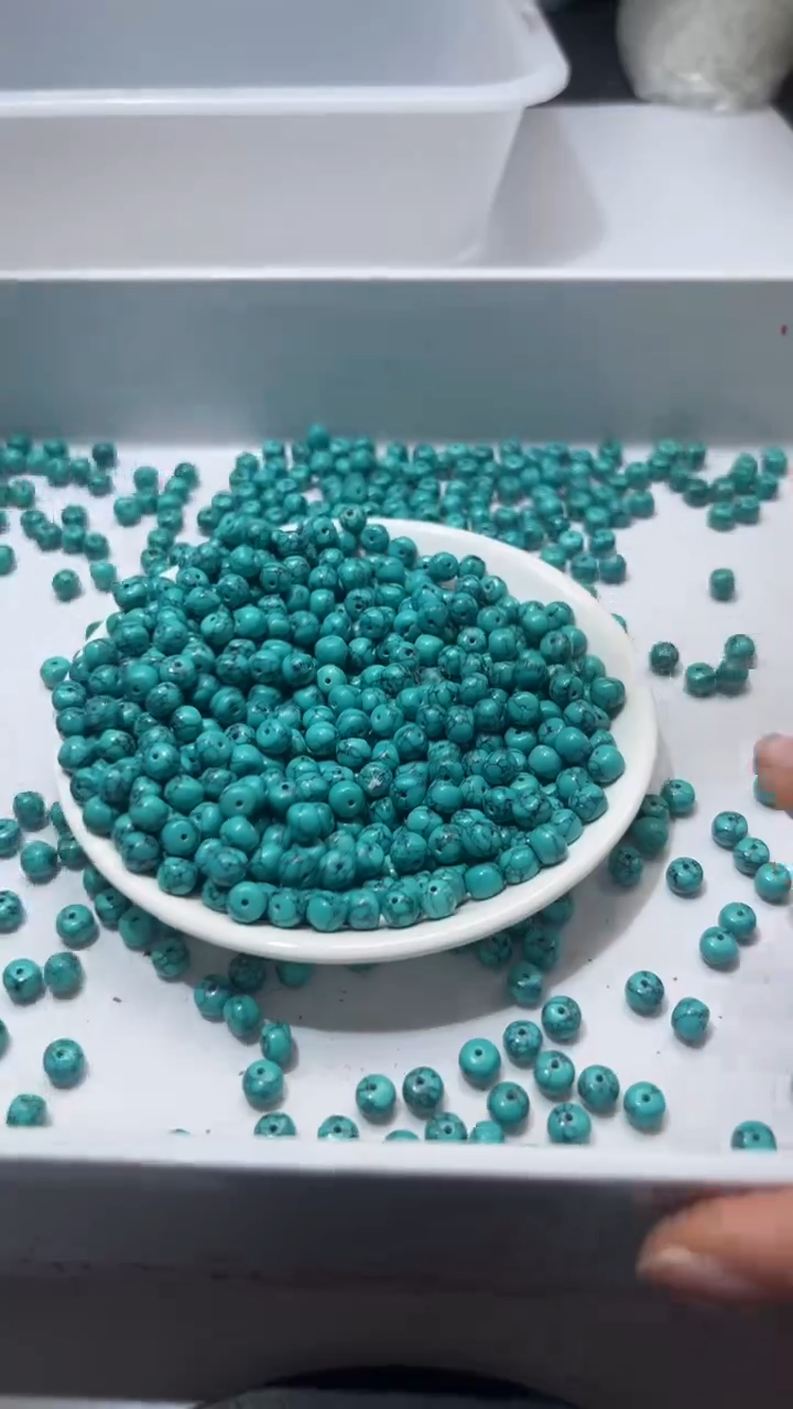 未镶嵌颈饰玛瑙/玉髓w3003高瓷乌兰花纹绿* 松老型6*5mm*20颗